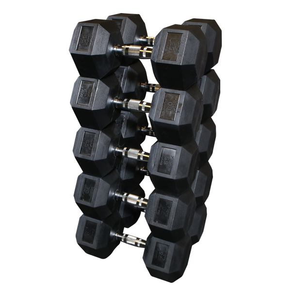 Body-Solid Rubber Coated Hex Dumbbell Sets