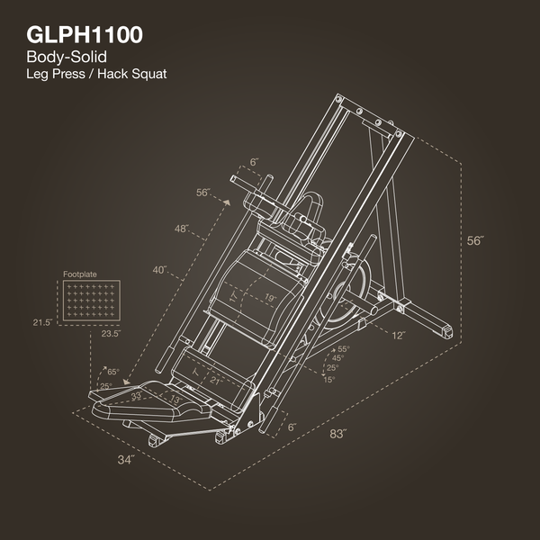 Body-Solid GLPH1100B Leg Press and Hack Squat