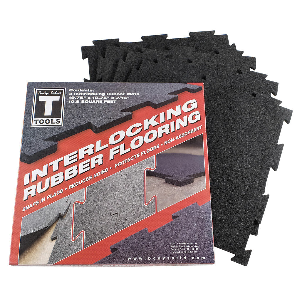 Body-Solid RFBST4 Puzzle Mat Rubber Flooring Pack